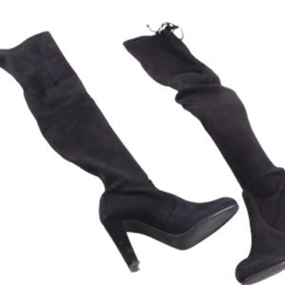 Stuart Weitzman Highland Black Suede Over-the-Knee Boots Women’s Size 8.5